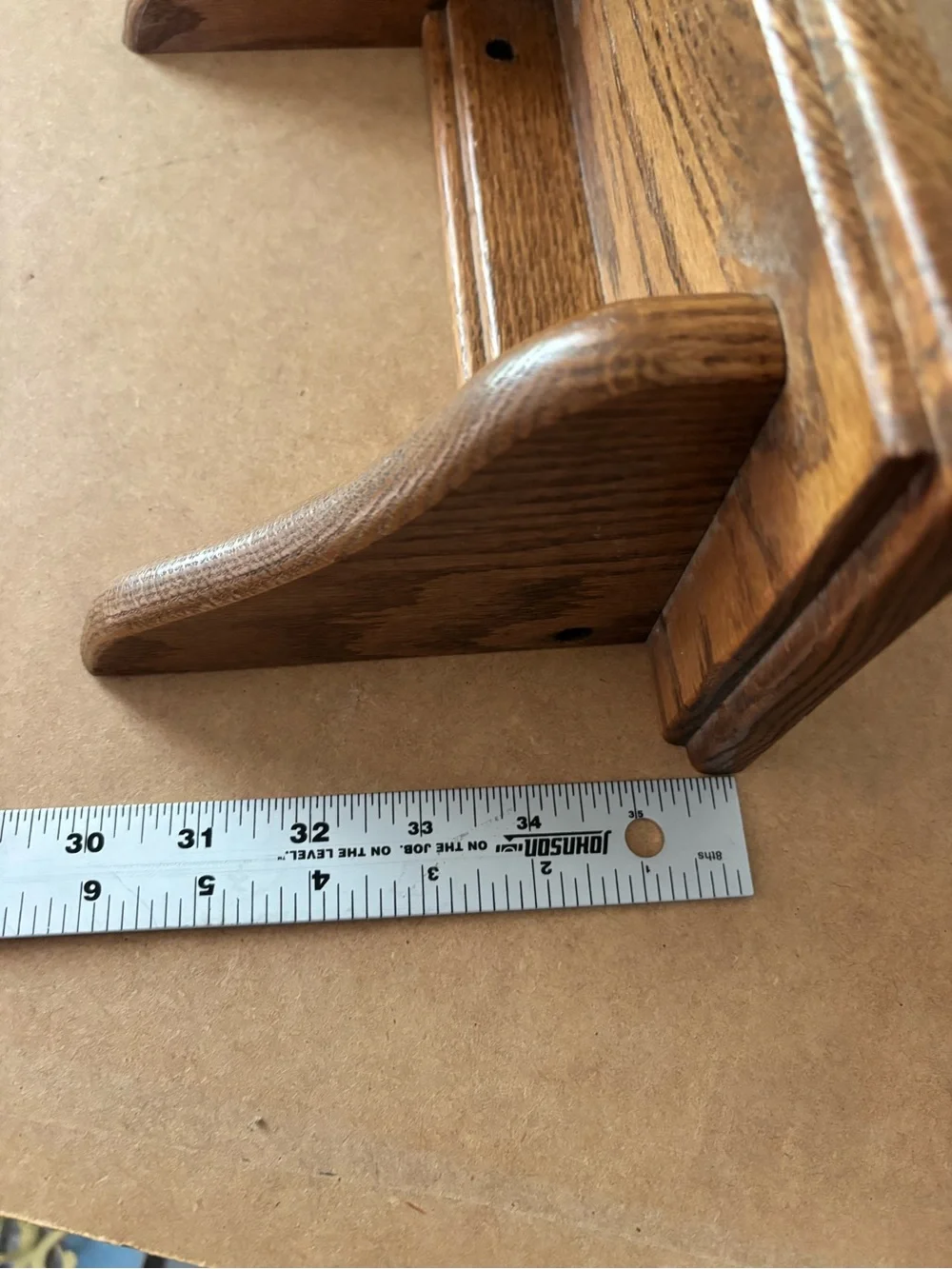Hand Crafted Wall Display Shelf - Brown Wood